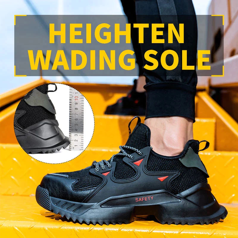 Safety shoes, lightweight and breathable work shoes with steel toe
