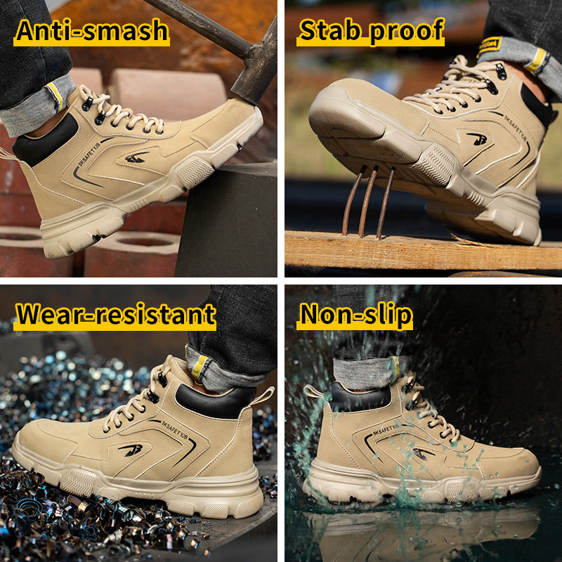 Safety shoes anti-smash anti-stab steel toe for welding