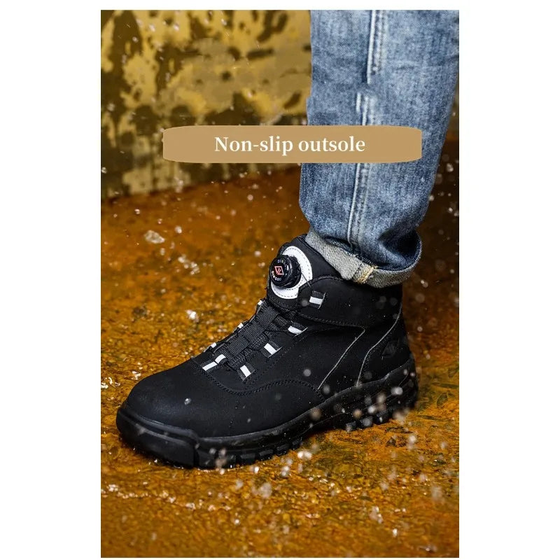 S1  safety shoes with rotating buttons, waterproof