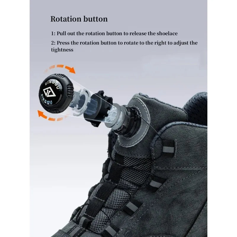 S1  safety shoes with rotating buttons, waterproof