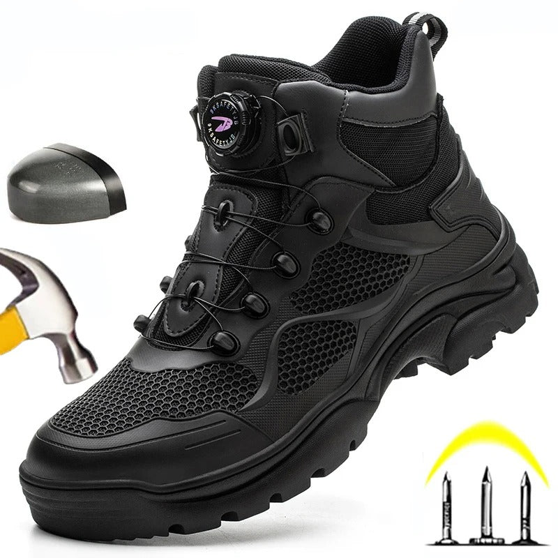 S3 safety boots rotating button