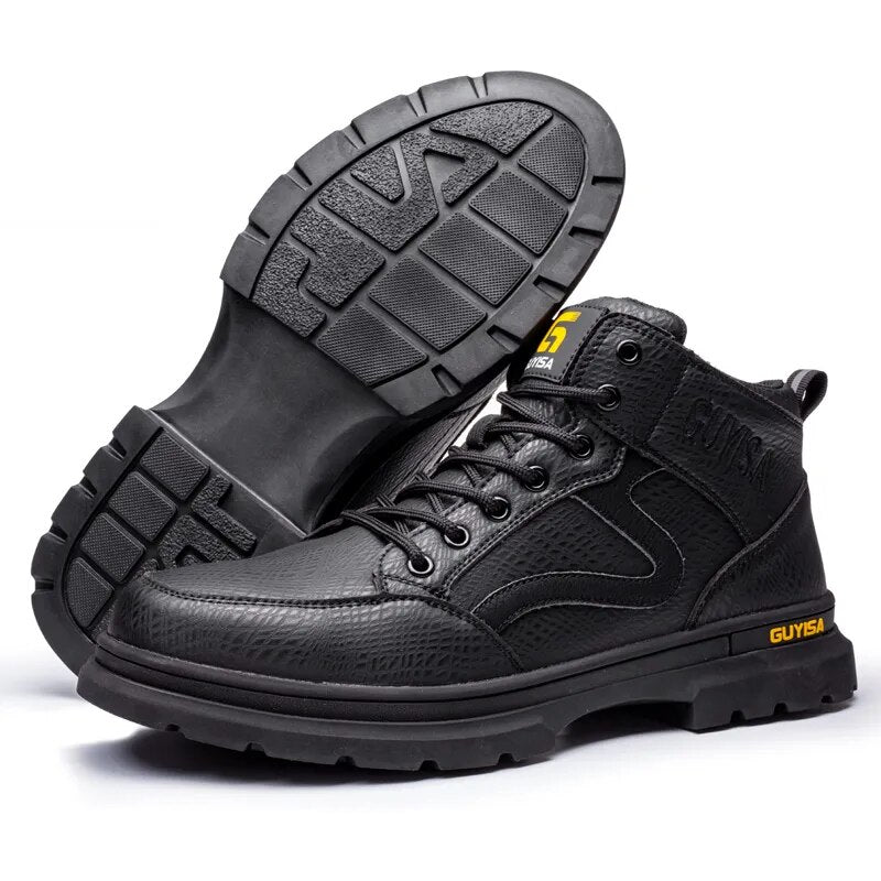 S1 Men's steel toe work boots, waterproof safety shoes