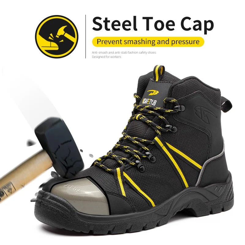 construction work boots, steel toe non-slip safety shoes