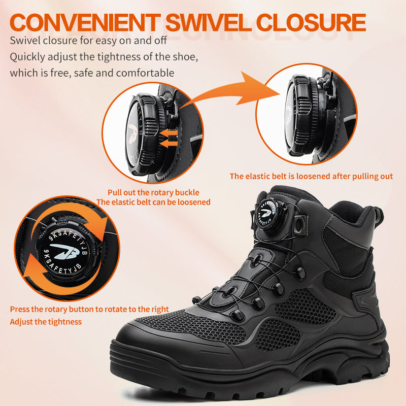 S3 safety boots rotating button