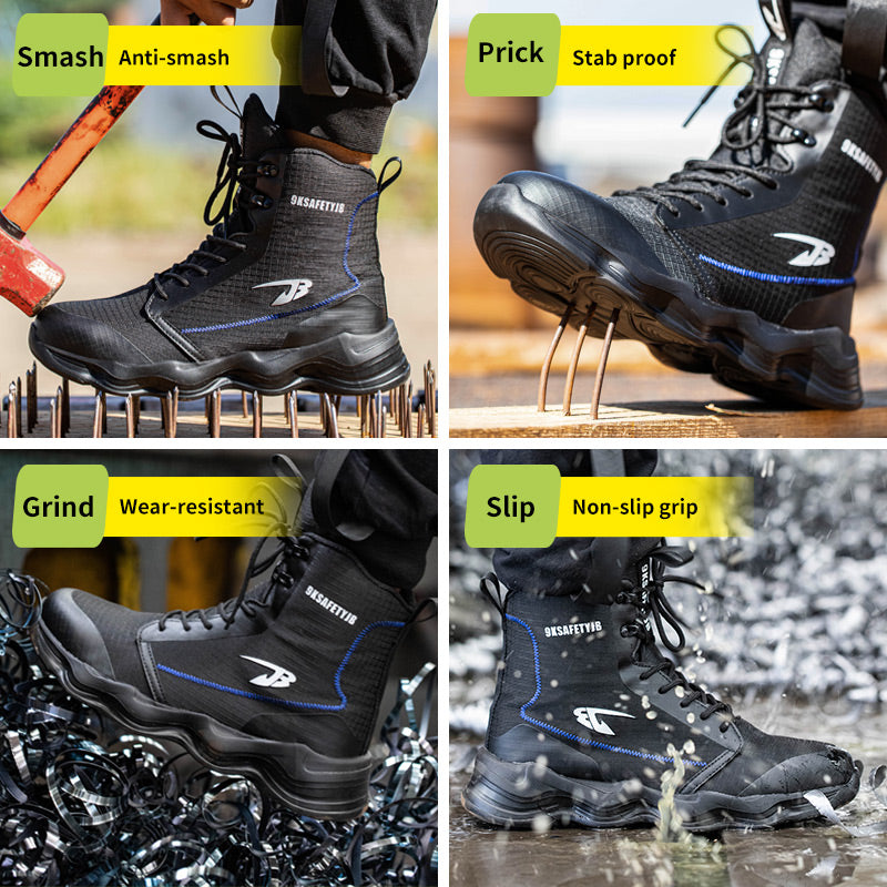 S1 Safety shoes boots work steel toe cap anti-smash puncture-proof 